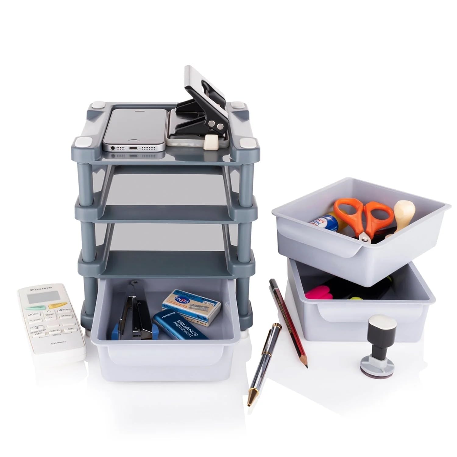 Mini 3 Layer Plastic Drawer Organiser For Makeup And Craft