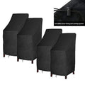 Rosielily Outdoor Chair Covers, High Back Patio Chair Covers Waterproof, Heavy Duty Patio Furniture Covers, Stackable Outdoor Bar Stool Covers, 600D, High Back-4 Pack, Black