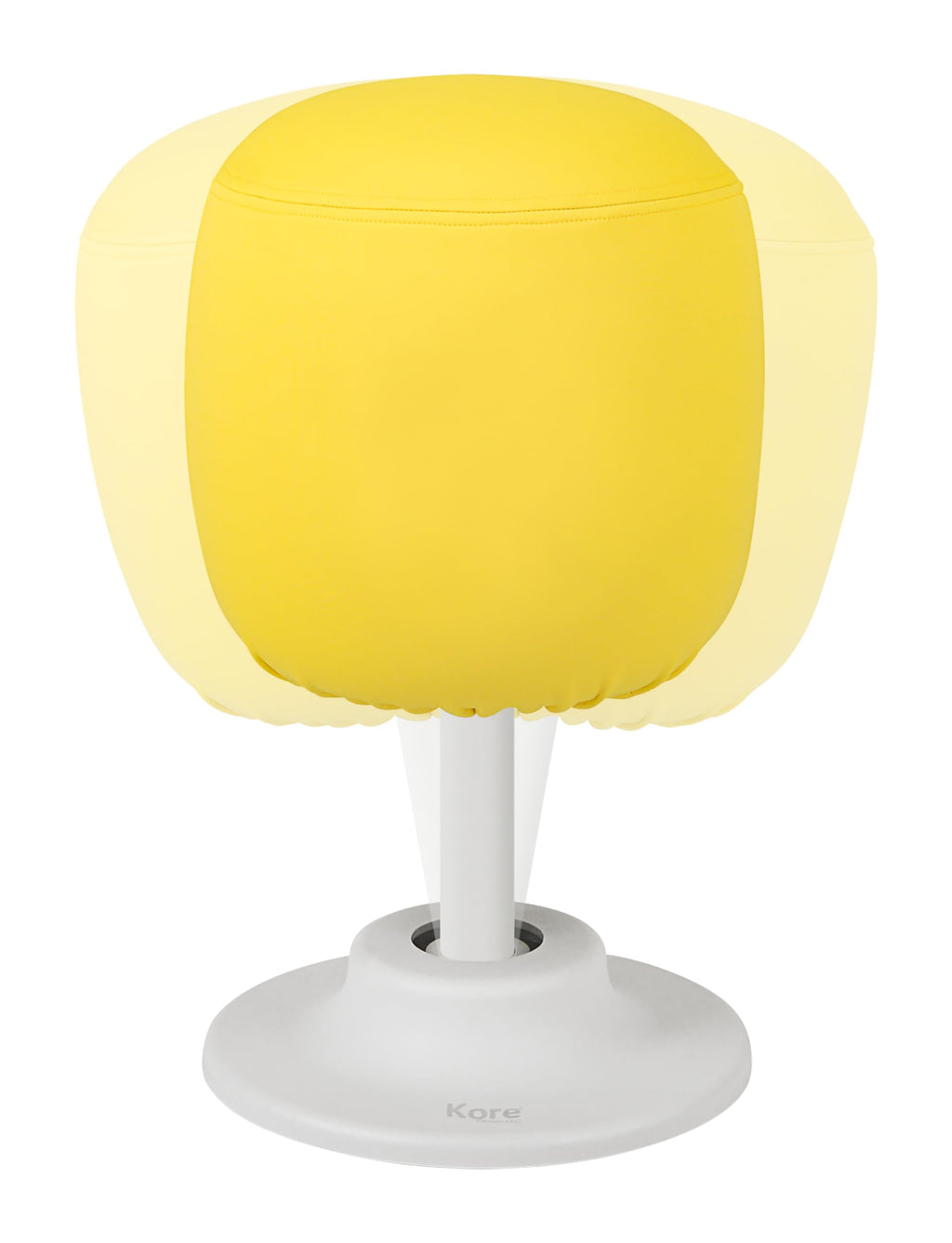 KORE Design Kids Adjustable Pivot Stool, Waterproof Fabric Desk Chair Comfy for Students, Kid Computer Chair for School, Home, Active Sitting, ADD/ADHD, Autism, Girls/Boys, Tall (16.5-21”), Yellow
