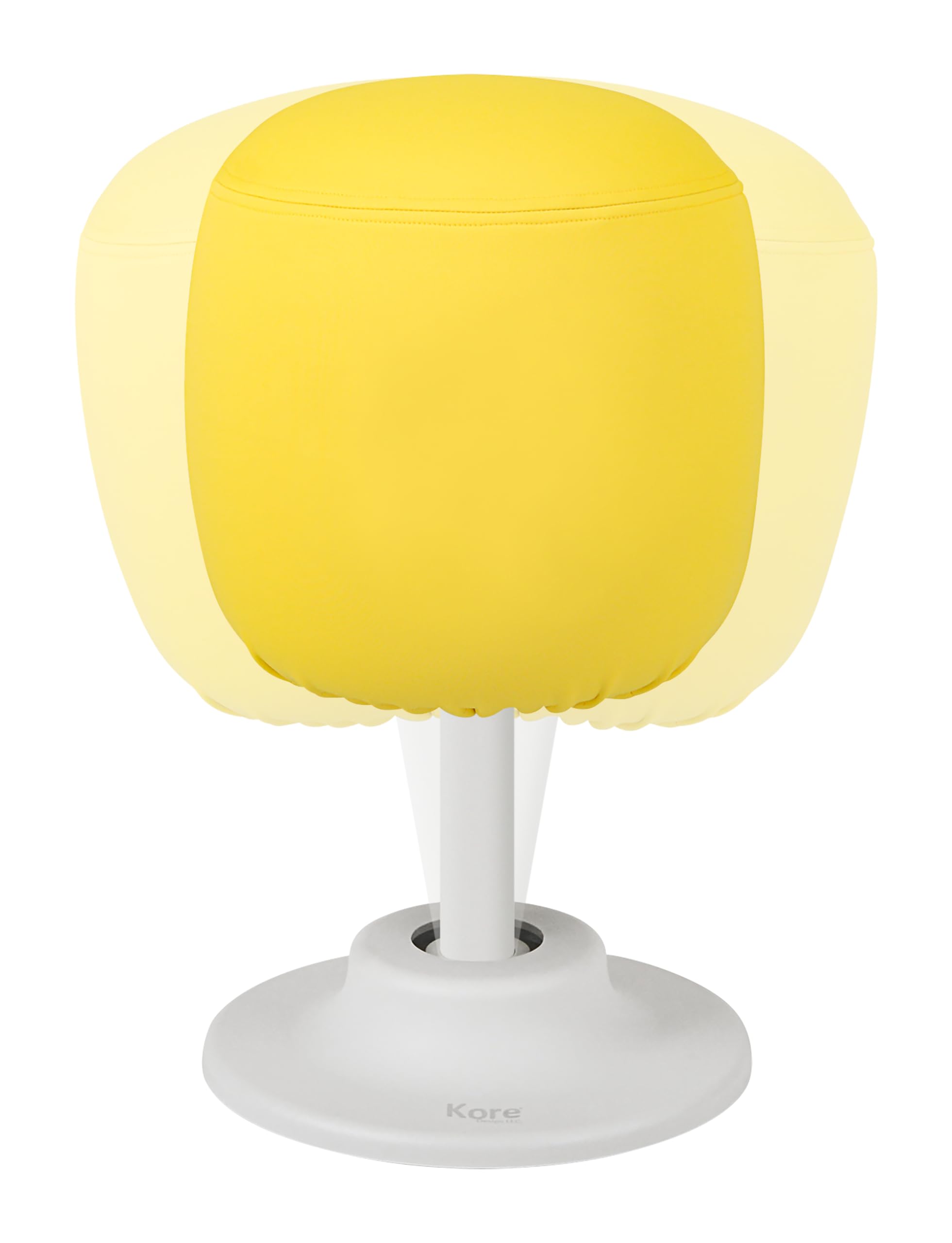 KORE Design Kids Adjustable Pivot Stool, Waterproof Fabric Desk Chair Comfy for Students, Kid Computer Chair for School, Home, Active Sitting, ADD/ADHD, Autism, Girls/Boys, Tall (16.5-21”), Yellow