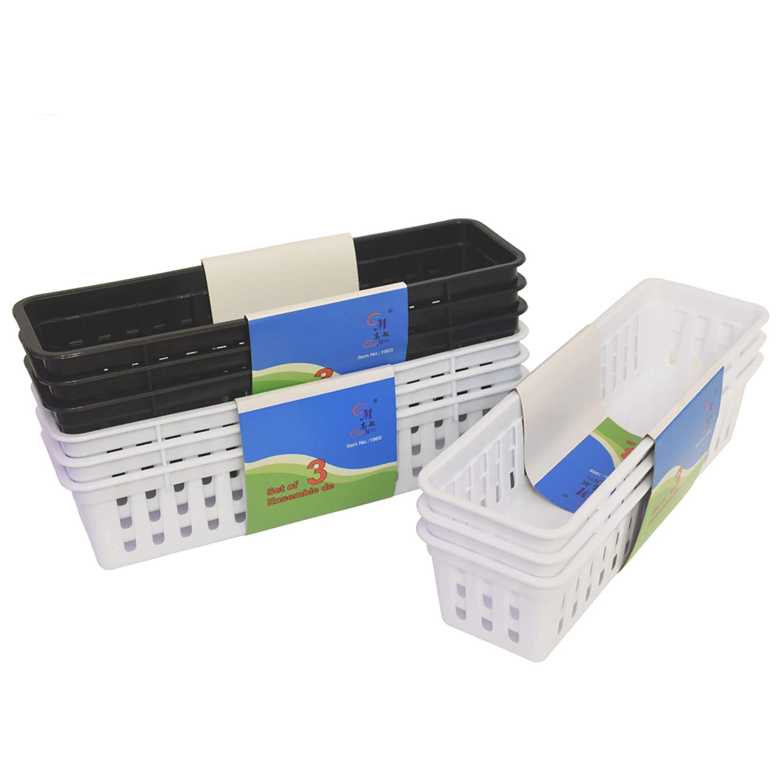 Whillar Slim Pencil Organizer Storage Container Color Pencil Marker Crayon Small Plastic Storage Basket Container Tray Box For O