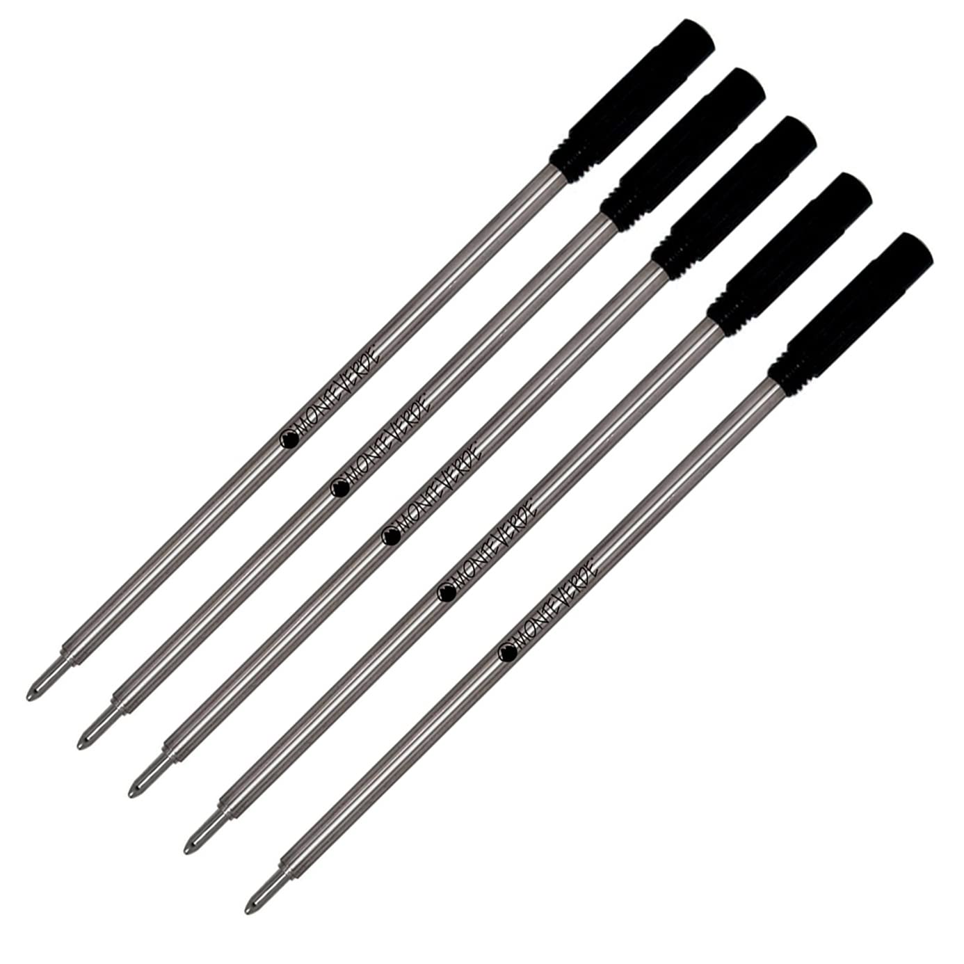 5 Pack - Monteverde Ballpoint Refill To Fit Cross Ballpoint Pens, Medium Point, Soft Roll, C13 (Bulk Packed) (Black)
