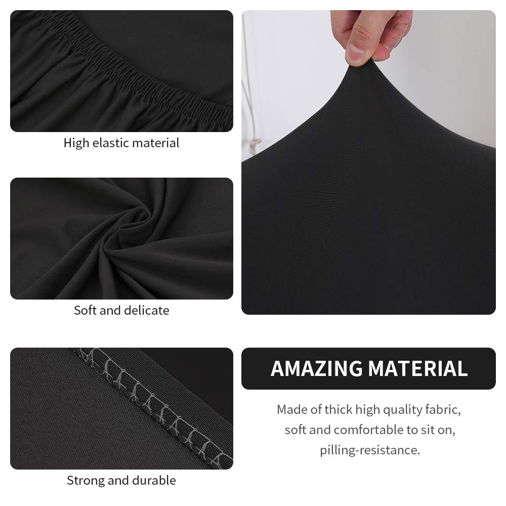 Searchi Club Chair Slipcover Stretch Barrel Chair Covers Solid Color Tub Chair Slipcovers Spandex Armchair Sofa Cover Removable Couch Furniture Protector Arm Chair Cover For Living Room(Black)