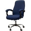 Melaluxe Office Chair Cover with Arm Covers - Universal Stretch Desk Chair Cover, Computer Chair Slipcovers (Size: L) - Navy