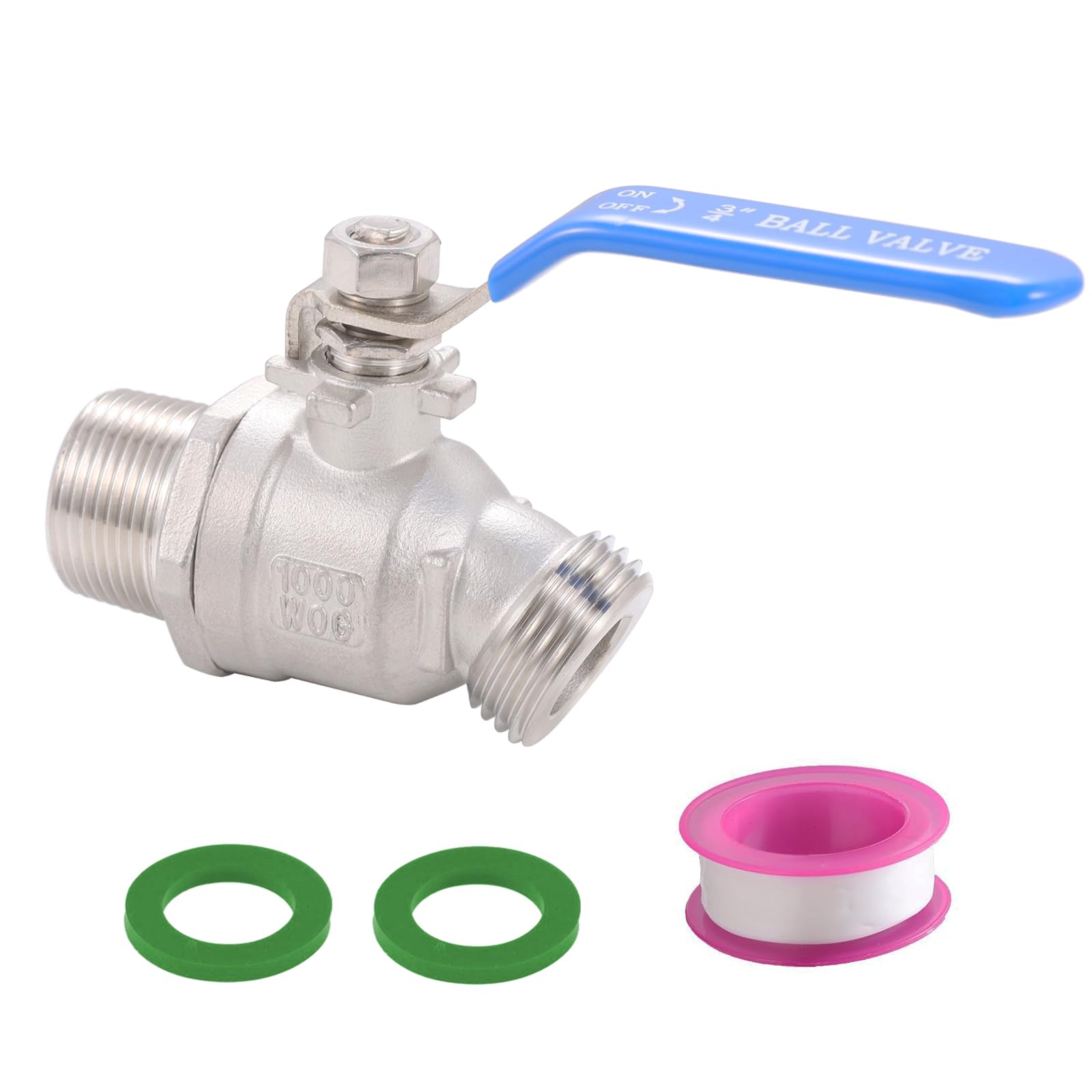 Snutuya 304 Stainless Steel 3/4 Inch Npt/Mip Male Hose Bibb,Outdoor Garden Hose Faucet/Valve, 3/4' Male   3/4' Male Ght Thread