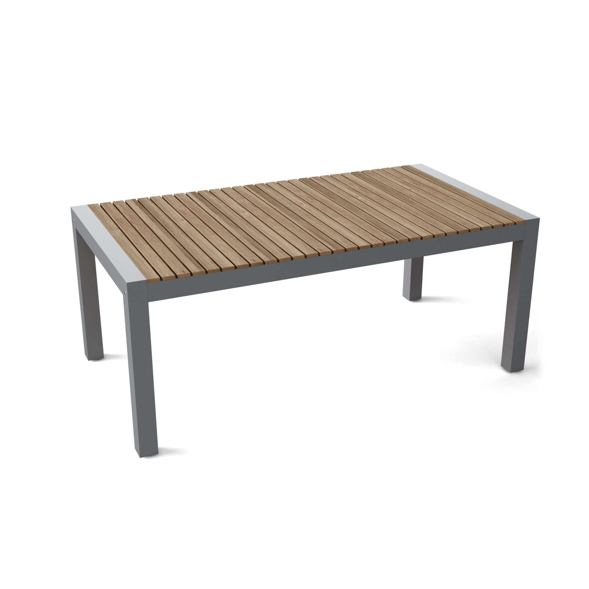 Anderson Teak TB-7339DT Seville Rectangular Metal Teak Dining Table, Grey