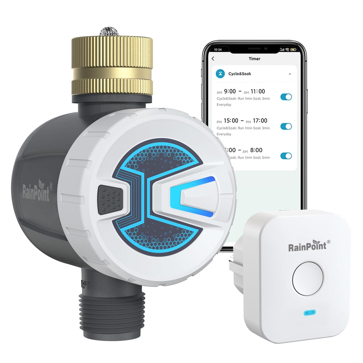 Rainpoint Sprinkler Timer Wifi Water Timer, Smart Wireless Hose Faucet Timer For Garden, Irrigation System Controller, App Remot