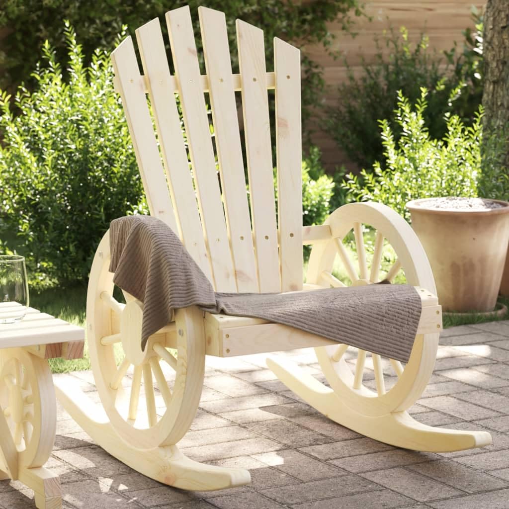 vidaXL Adirondack Rocking Chairs Set of 2 Solid Spruce Wood