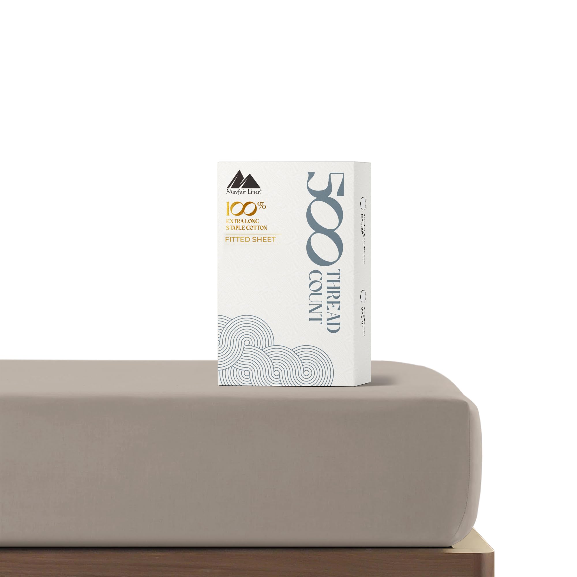 Mayfair Linen Twin XL Fitted Sheet Only - 100% Cotton 500 Thread Count 16'' Deep Pocket Fitted Sheet Twin XL, Soft Cooling Satee