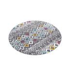 Safavieh Amsterdam Collection 6'7'' Round Dark Grey/Ivory Ams108H Moroccan Boho Non-Shedding Dining Room Entryway Foyer Living R