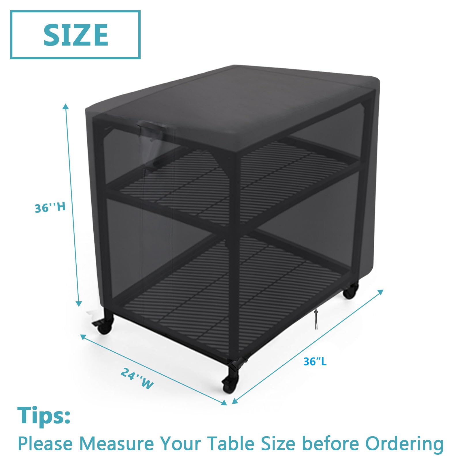 Hengme Outdoor Prep Table Cover,36 Inch Waterproof Outdoor Table Cover For Stainless Steel Table Metal Bbq Table Cover All Seaso