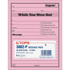 Tops While You Were Out One-Sided Note Pads, 4.25 X 5.5 Inches, Pink, 50 Sheets Per Pad, 12 Pads Per Pack (3002P)