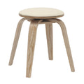 Modern Wooden Dining Stool, Washed Walnut Color in Taupe