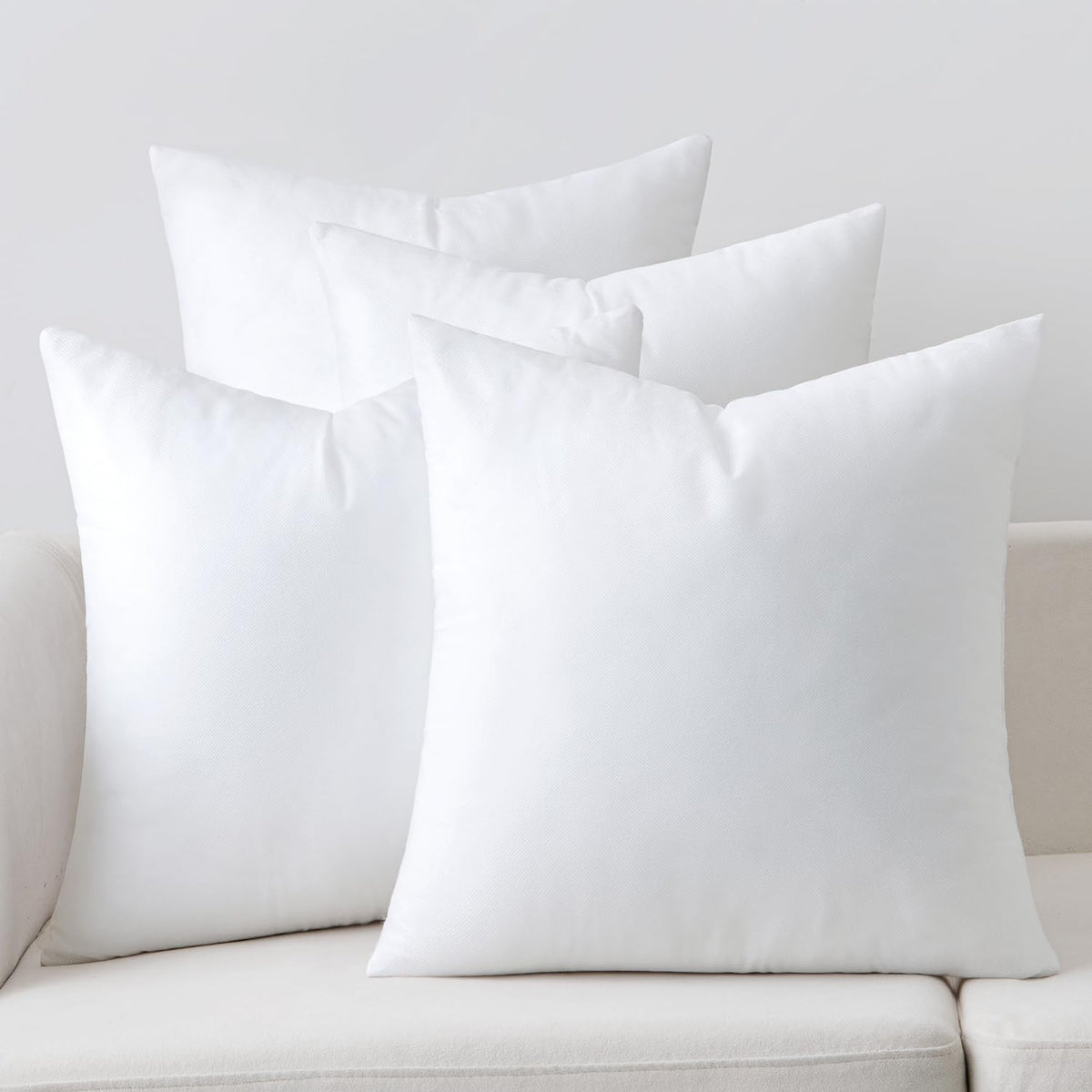 Miulee Pillow Insert 18X18 Inch Set Of 4, Decorative Square Throw Pillow Inserts, Premium Fluffy Pillow Forms Sham Stuffer For S