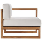Modway Eei-4123-Nat-Whi Upland Patio Teak Wood Right-Arm Chair, Natural White