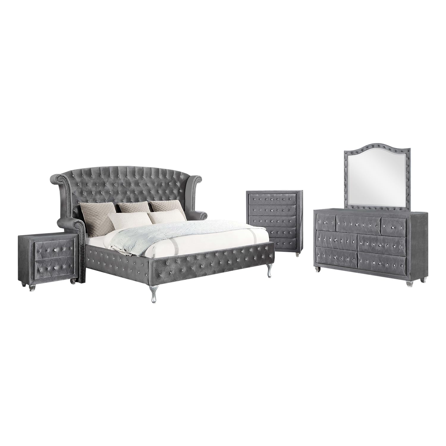 Coaster Deanna 5-Piece Eastern King Bedroom Set Grey