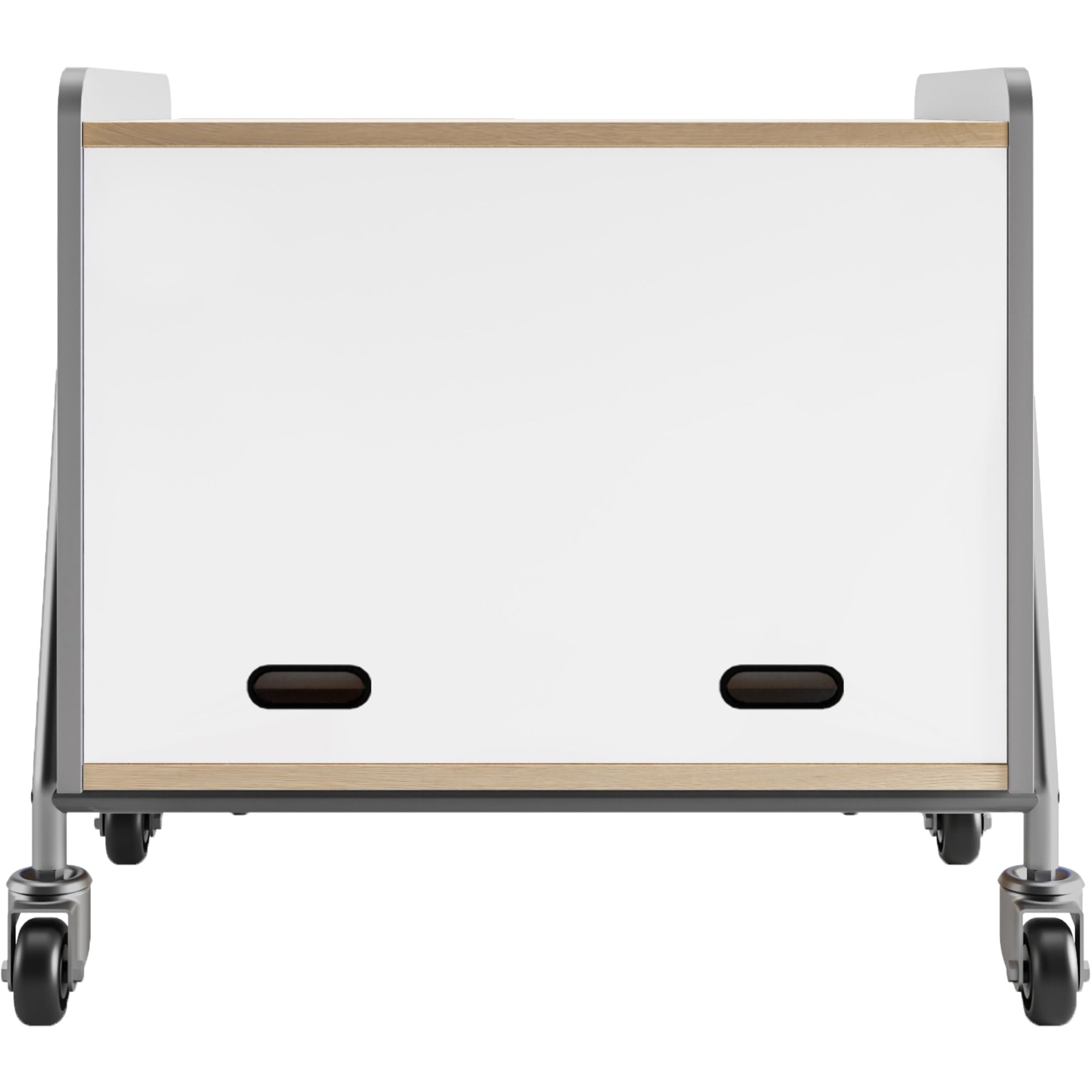 Safco Products 3933GRY Whiffle Typical 13, Double Column 4-Tote 2-Shelf Doored Rolling Storage Cart with Magnetic Dry-Erase Back, Gray, 27 1/4&quot; H, 27.25&quot; Tall