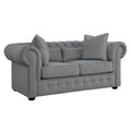 Benjara Benzara Button Tufted Loveseat, Gray
