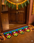 Rangoli Floral Door Mat, Multicolour Festive Entrance Rug
