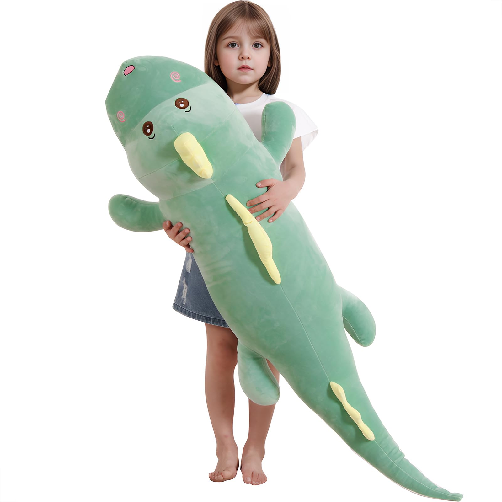 40 inch Giant Dinosaur Soft Body Pillow Plush Dino Toys, Cute Big 3.3 Feet Dinosaur Stuffed Animals, Gifts for Girls Kids Boys H