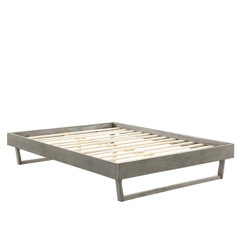 Modway Mod-6213-Gry Billie Full Wood Platform Bed Frame, Gray