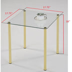 Pilaster Designs Modern Square 18" Worcester Brass Metal & Glass Accent Side End Table