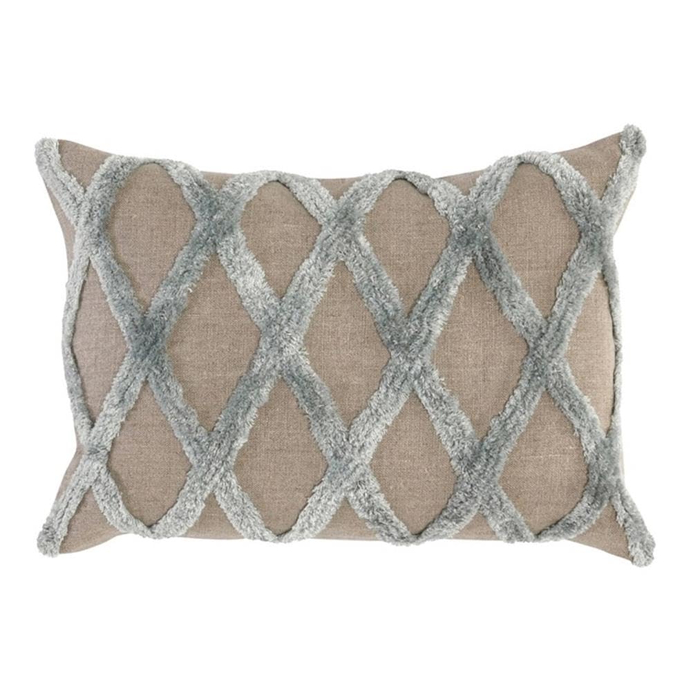 Kosas Home Evangeline 14X20 Transitional Fabric Throw Pillow In Natural/Blue