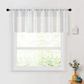 Mrtrees Sheer Valance Curtain, Christmas Sheer Curtains Valances Rod Pocket, Voile Leaves Embroidered Curtain Panels For Bedroom