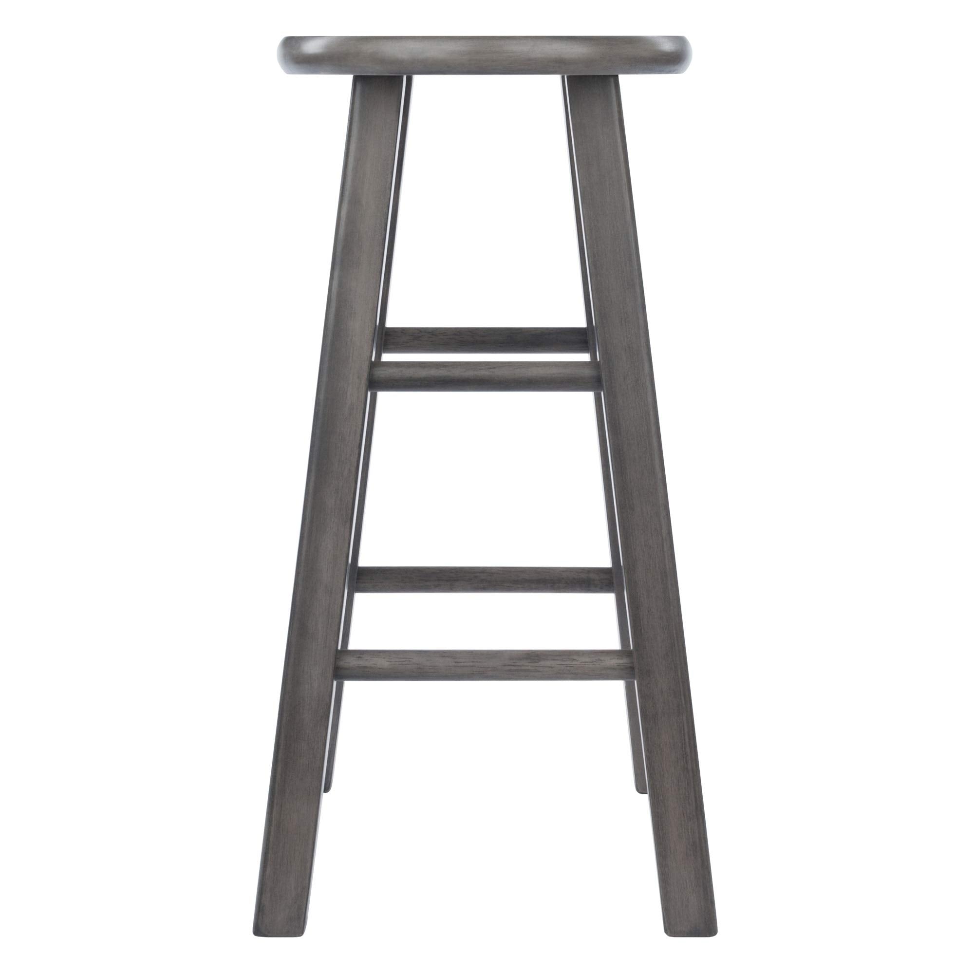 Ergode Wood Ivy Counter Stool | Farmhouse Charm | Weathered Finish | Solid Wood | Stable & Comfortable | (16224-VV, Gray)