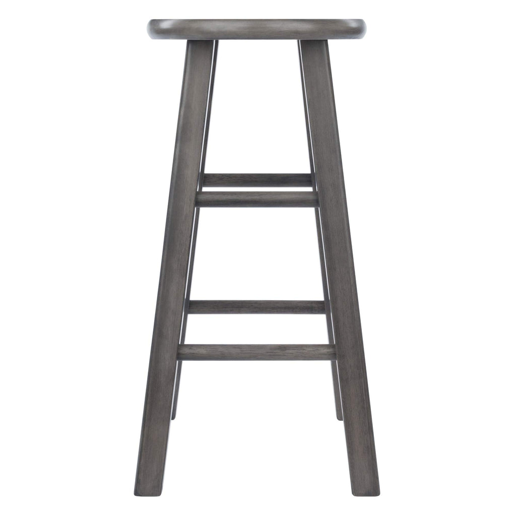 Ergode Wood Ivy Counter Stool | Farmhouse Charm | Weathered Finish | Solid Wood | Stable & Comfortable | (16224-VV, Gray)
