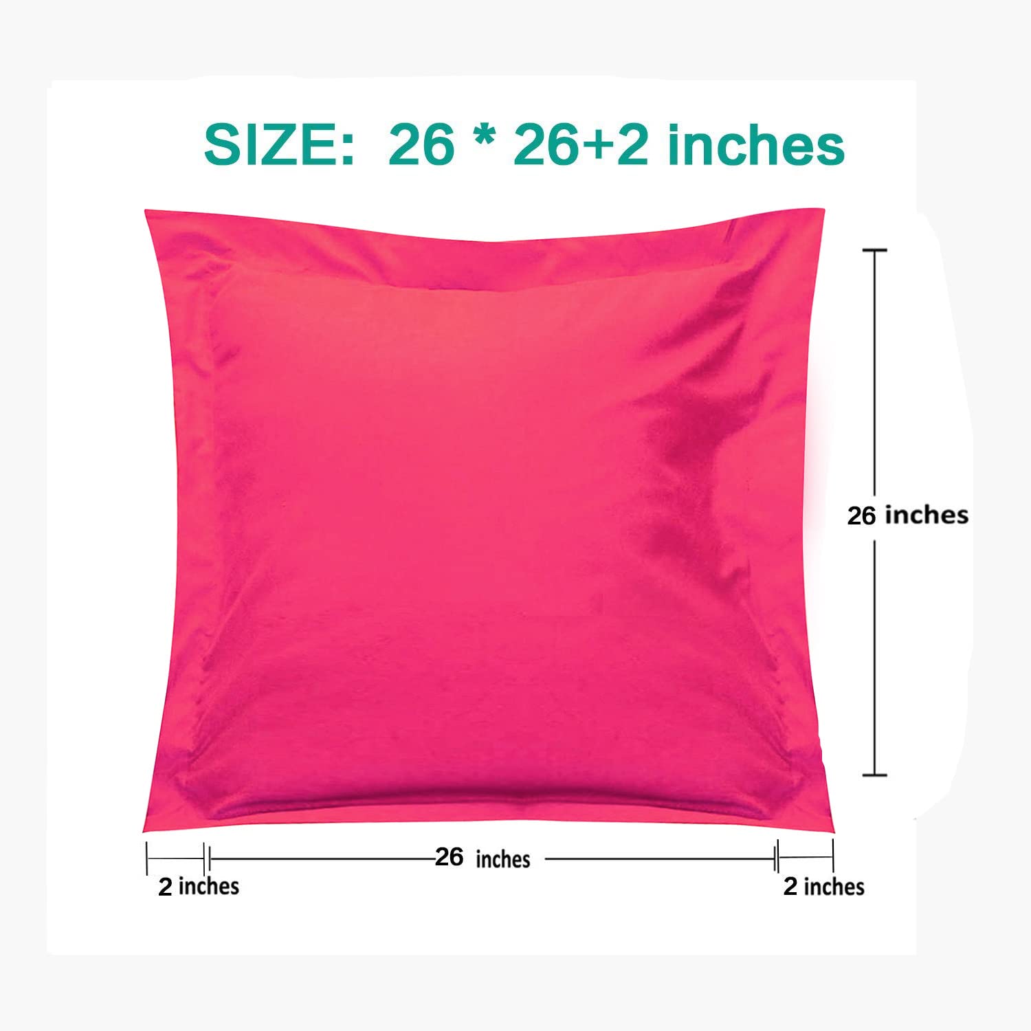 Ntbay 100% Brushed Microfiber 26X26 Euro Pillow Shams Set Of 2, Super Soft And Cozy European Throw Pillow Covers, Wrinkle, Fade, Stain Resistant Square Pillow Cases, Magenta