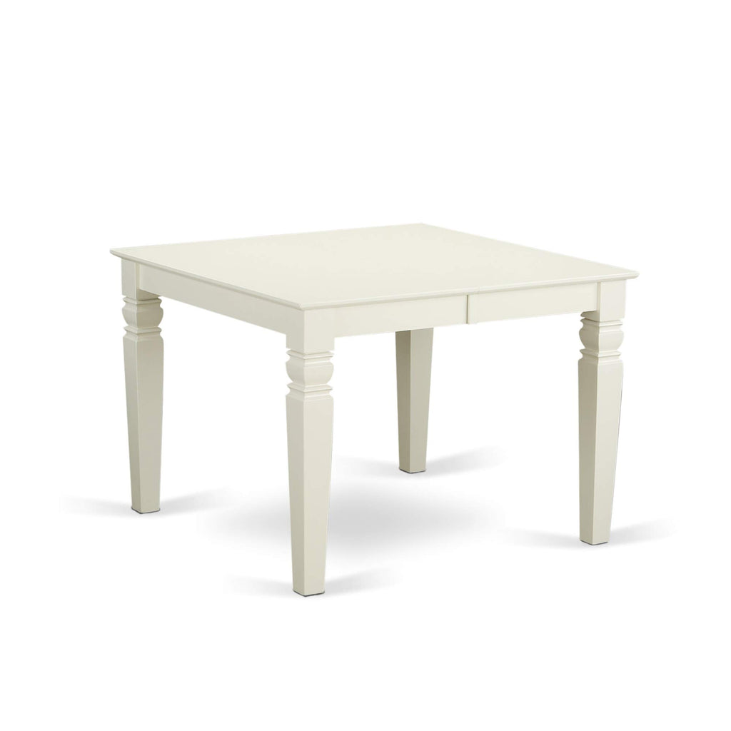 East West Furniture WEIP5-LWH-W 5 Piece Dining Set Includes a Rectangle Dining Table with Butterfly Leaf and 4 Kitchen Chairs, 42x60 Inch, Linen White