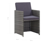 vidaXL 13 Piece Patio Dining Set Poly Rattan and Acacia Wood Anthracite