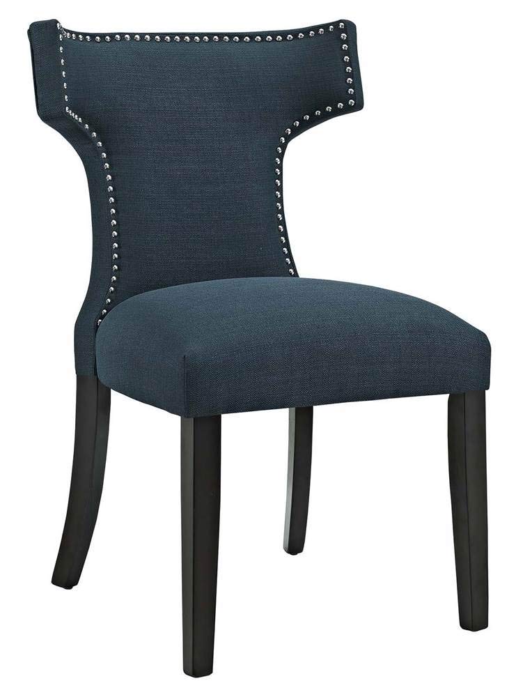 Modway Baron Curve Mid-Century Modern Upholstered Fabric With Nailhead Trim, Two Chairs, Azure