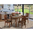 East West Furniture MLDU5-MAH-LC 5 Piece Dining Room Table Set Includes a Rectangle Kitchen Table with Butterfly Leaf and 4 Faux Leather Upholstered Dining Chairs, 36x54 Inch, Mahogany