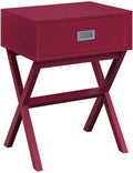 Convenience Concepts Designs2Go Landon 1 Drawer End Table, unspecified, Cranberry Red