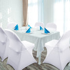 Babenest 100Pcs Spandex Folding Chair Covers, Upgraded Universal Stretch Washable Fitted Chair Slipcovers Protector For Wedding, Holidays, Banquet, Party, Celebration (White)