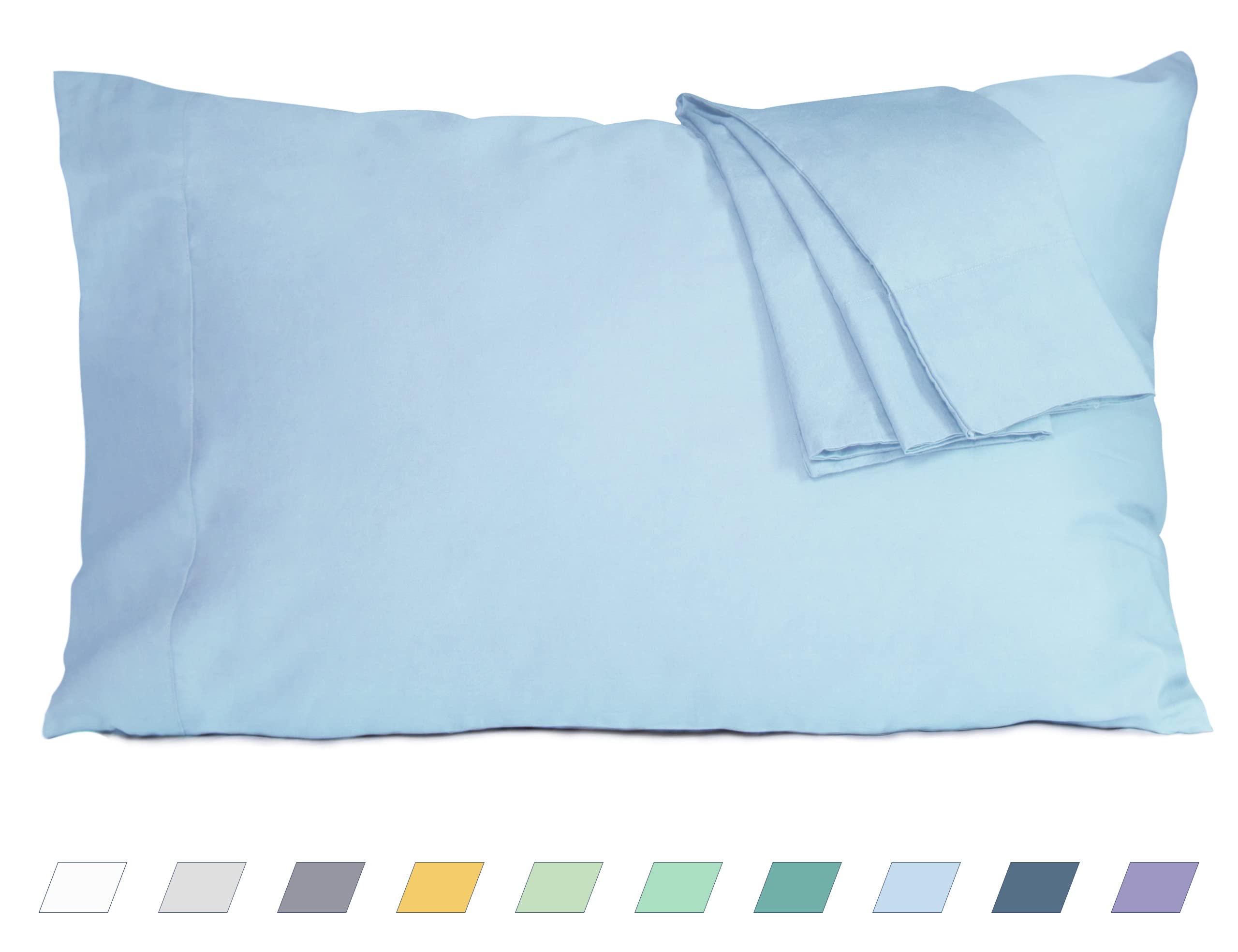 Cotton Pillow Cases King Size Set Of 2, 20 By 40 Inches King Pillow Cases, Light Blue King Pillow Cases, King Pillowcases Cotton