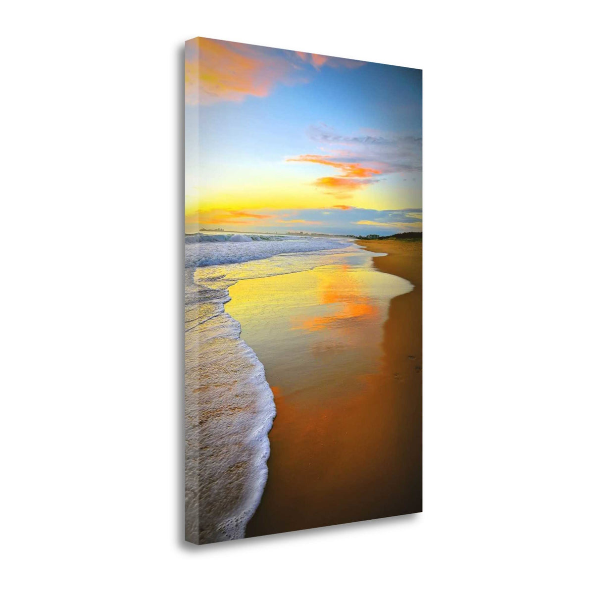 18' Bright Orange Sunset Giclee Print on Gallery Wrap Canvas Wall Art