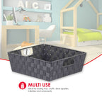 Grey Non-Woven Storage Bin With Open Handles By Home Basics | Closet Organization Essential