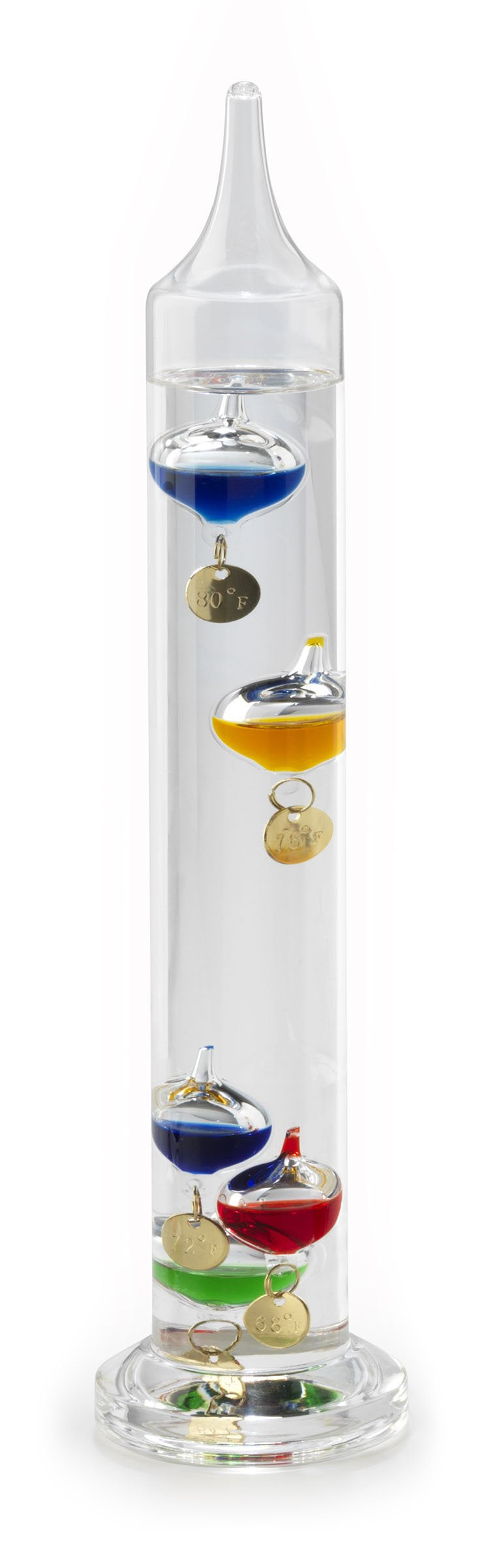 Lily'S Home Glass Galileo Thermometer, A Timeless Design That Measures Temperatures From 64F To 80F, 5 Multi-Colored Spheres (11