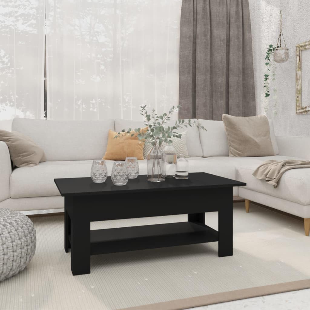 vidaXL Coffee Table Black 40.2"x21.7"x16.5" Engineered Wood