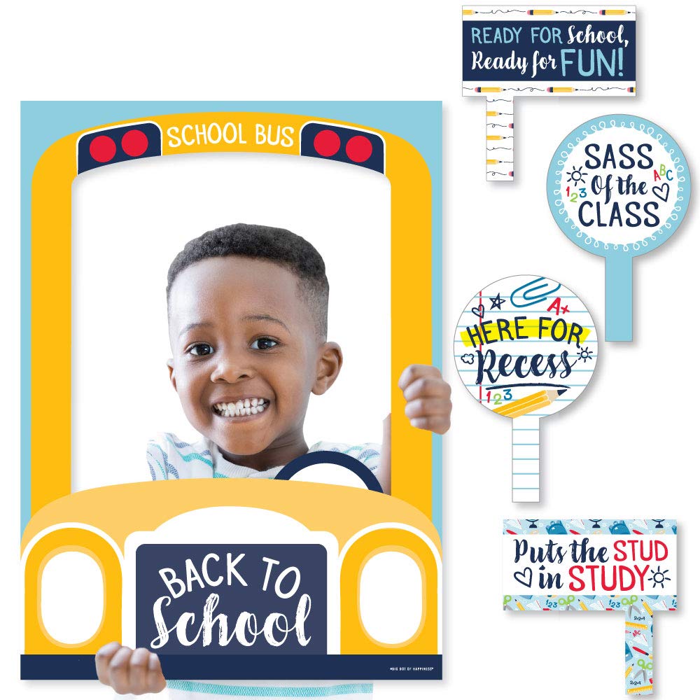 Big Dot Of Happiness Back To School - First Day Of School Classroom Decorations And Selfie Photo Booth Picture Frame And Props -