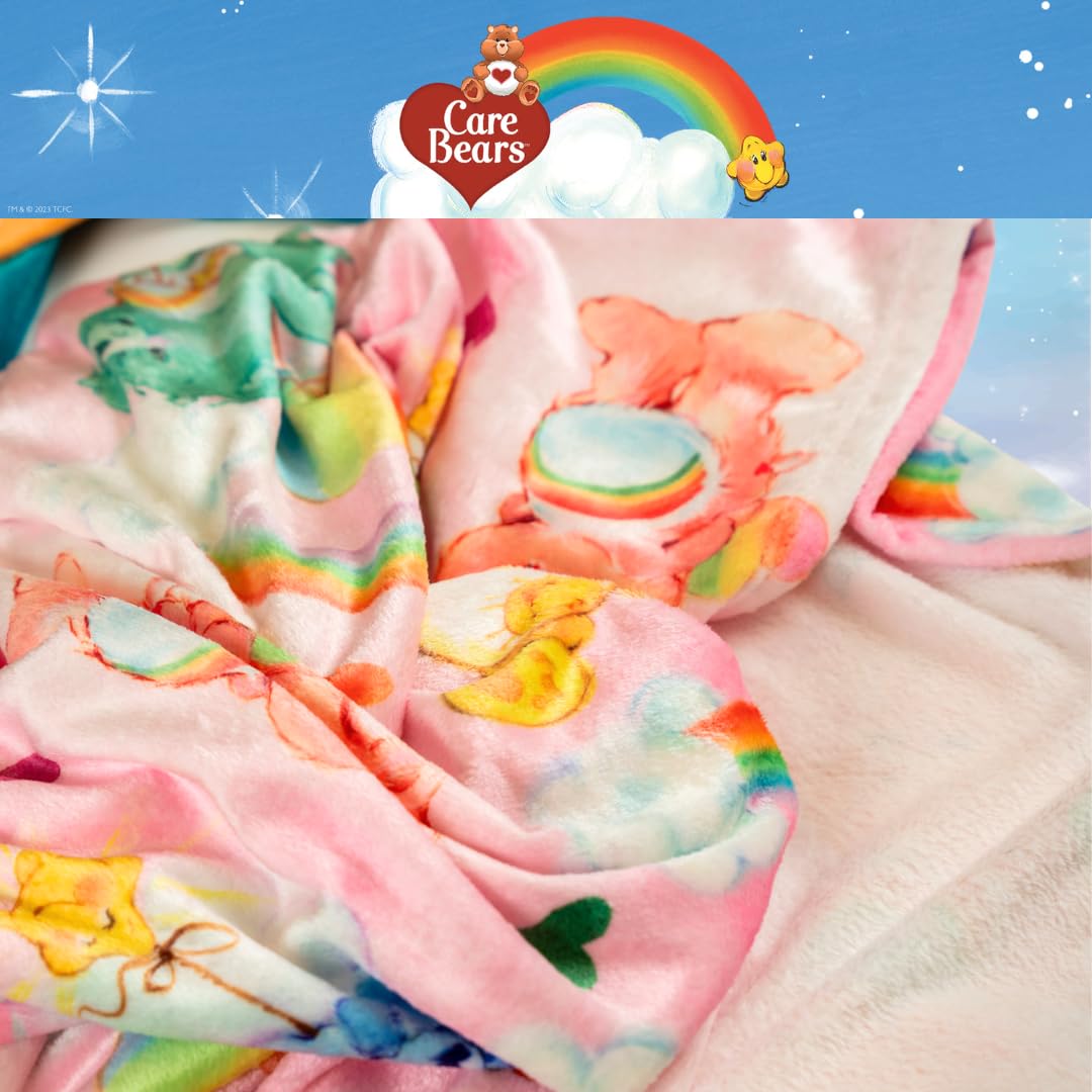 Franco Collectibles Care Bears Bedding Super Soft Plush Blanket, 62 In X 90 In, (Officially Licensed Product)