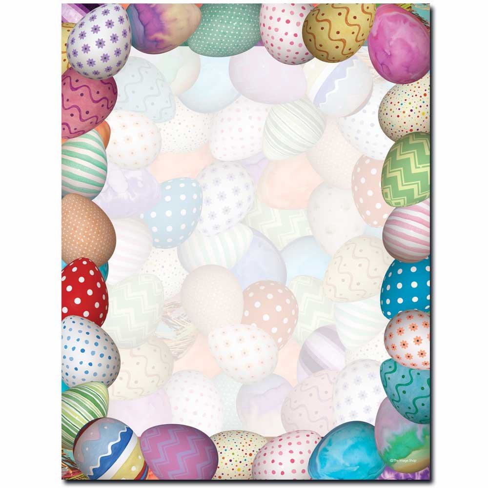 Painted Easter Eggs Letterhead Laser & Inkjet Printer Paper, 25 Pack