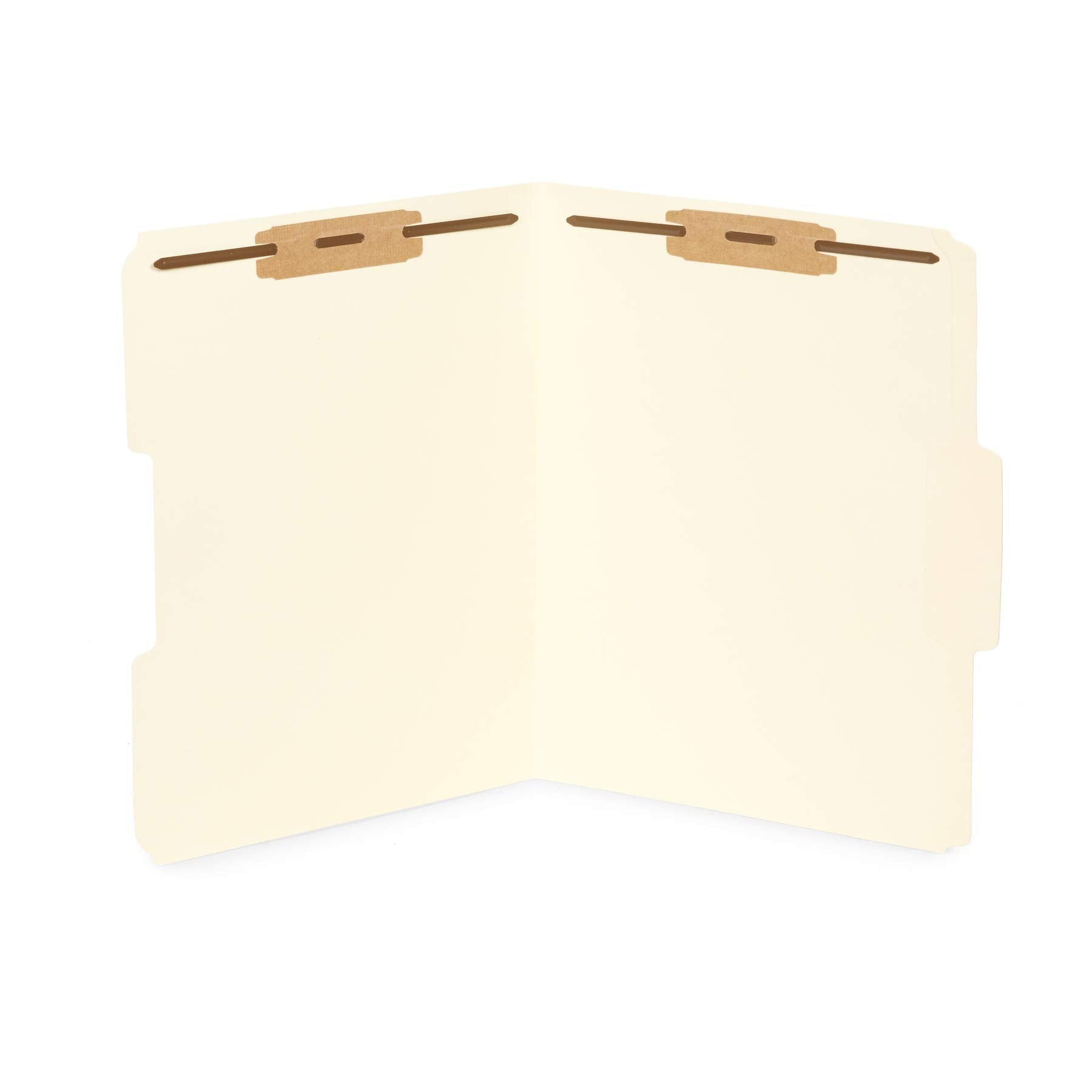 50 Manila Fastener File Folders - 1/3 Cut Reinforced Tab - Durable 2 Prongs Bonded Fastener Designed To Organize Standard Medica