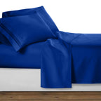 Clara Clark Bed Sheets, Premier 1800 Series 4 Piece Bed Sheet Set, Deep Pocket, Wrinkle, Fade, Stain Resistant, Luxury Soft Bedding Sheets & Pillowcases, Queen, Royal Blue