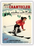 Chantecler Hotel - Laurentian Mountains - Sainte-Adle Quebec Canada - Vintage Travel Poster by Roger Couillard c.1950s - Master 