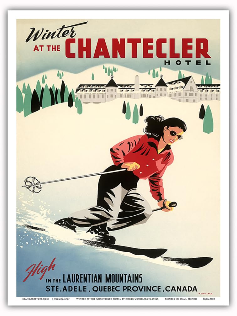 Chantecler Hotel - Laurentian Mountains - Sainte-Adle Quebec Canada - Vintage Travel Poster by Roger Couillard c.1950s - Master 