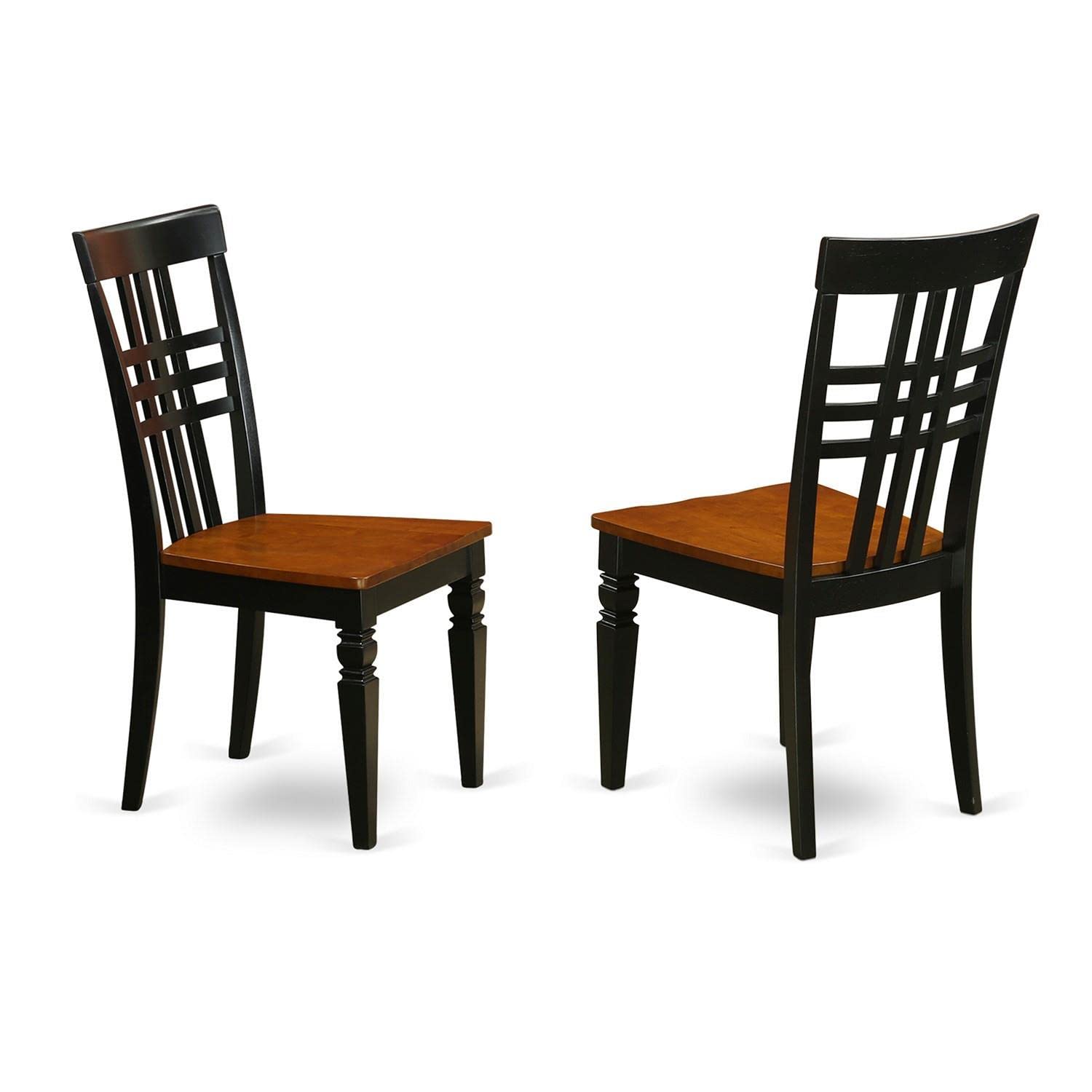 East West Furniture ANLG5-BCH-W 5 Piece Modern Dining Table Set Includes a Round Kitchen Table with Pedestal and 4 Kitchen Dining Chairs, 36x36 Inch, Black & Cherry